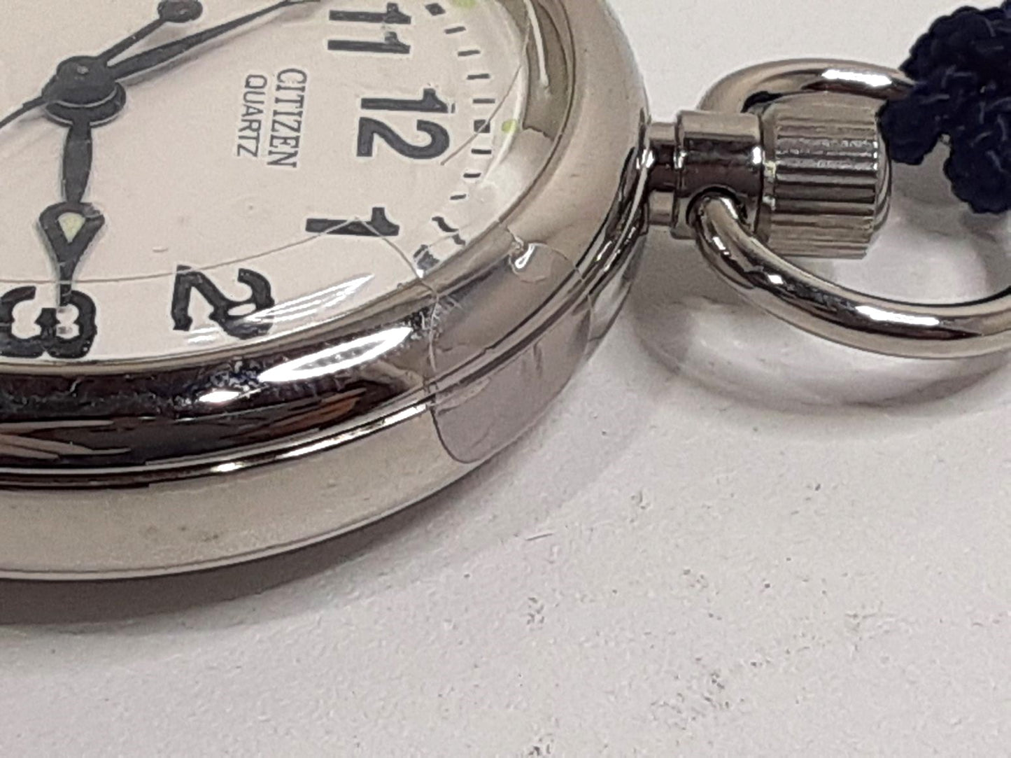 シチズン CITIZEN ポケットウォッチ 懐中時計 4769-T000185 白 ホワイト シルバー SS アナログ クォーツ QZ ウォッチ 鉄道時計  【中古】【送料無料】 ht5365