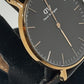 ダニエル ウェリントン Daniel Wellington クラシック 36MM 腕時計 黒 ブラック 茶 ブラウン SS レザー ブレス アナログ クォーツ QZ ウォッチ DW CLASSIC 【中古】【送料無料】 ht5372