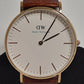ダニエル ウェリントン Daniel Wellington クラシック 36MM 腕時計 B36R9 白 ホワイト 茶 ブラウン SS レザー ブレス アナログ クォーツ QZ ウォッチ DW CLASSIC 【中古】【送料無料】 ht5373