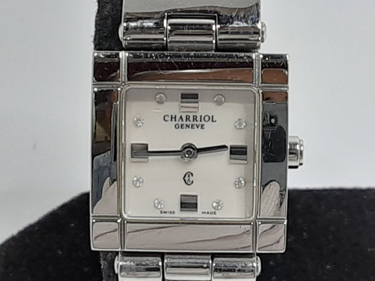 シャリオール CHARRIOL ケルティック レディース 腕時計 デイト CES.71.172 スクエア 白 ホワイト シェル シルバー SS ブレス アナログ クォーツ QZ ウォッチ CELTIC  【中古】【送料無料】 ht5374