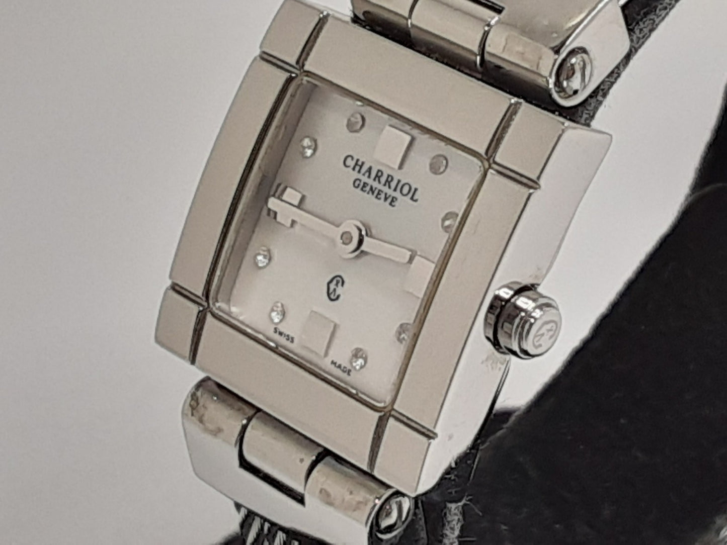 シャリオール CHARRIOL ケルティック レディース 腕時計 デイト CES.71.172 スクエア 白 ホワイト シェル シルバー SS ブレス アナログ クォーツ QZ ウォッチ CELTIC  【中古】【送料無料】 ht5374