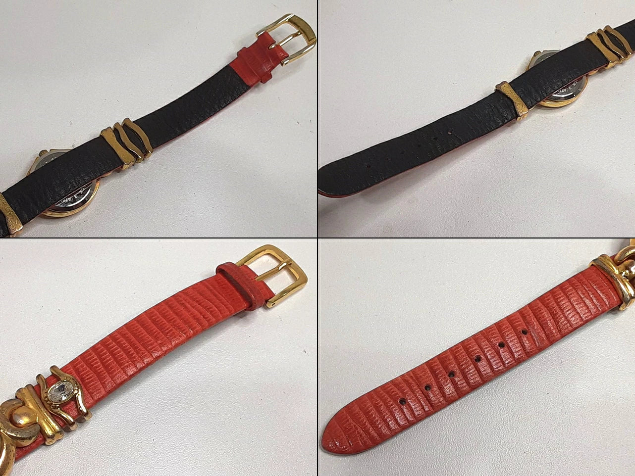 ラトゥールエッフェル LA TOUR EIFFEL レディース 腕時計 TE-1016 オーバル ホワイト 白 レッド 赤 SS レザー ブレス アナログ クォーツ QZ ウォッチ  【中古】【送料無料】 ht5378