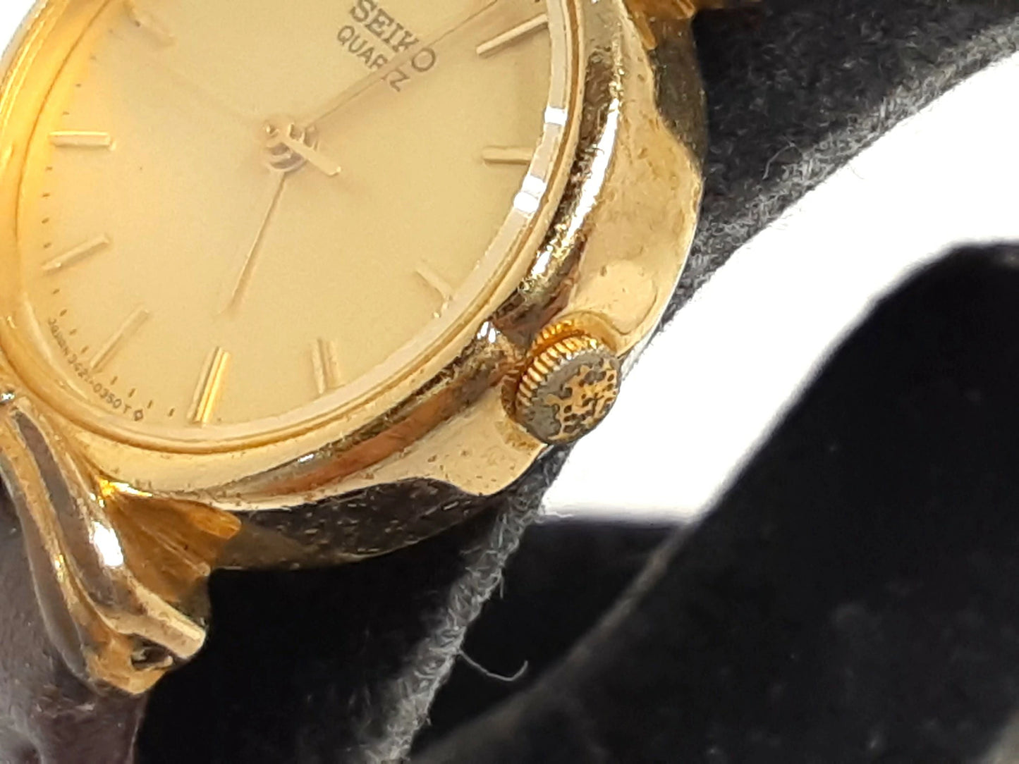 セイコー SEIKO レディース 腕時計 3421-5150 ゴールド ブラウン 茶 SS レザー アナログ クオーツ QZ ウォッチ 【中古】【送料無料】 ht5380
