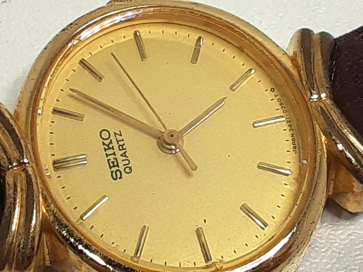 セイコー SEIKO レディース 腕時計 3421-5150 ゴールド ブラウン 茶 SS レザー アナログ クオーツ QZ ウォッチ 【中古】【送料無料】 ht5380