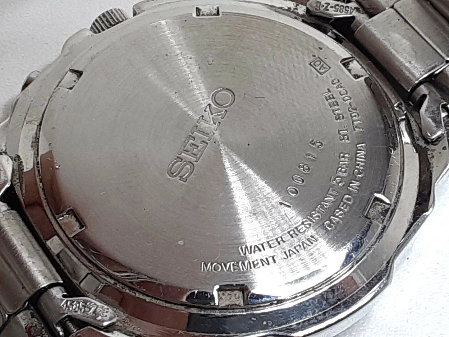 セイコー SEIKO クロノグラフ メンズ 腕時計 デイト 7T92-0LA0 ボルドー シルバー SS ブレス アナログ クォーツ QZ ウォッチ 【中古】【送料無料】 ht5384