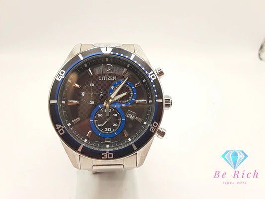 シチズン CITIZEN オルタナ エコ ドライブ ソーラー クロノグラフ デイト メンズ 腕時計 H500-S061083 黒 ブラック シルバー SS ブレス アナログ クォーツ QZ ウォッチ Eco-Drive  【中古】【送料無料】 ht5385