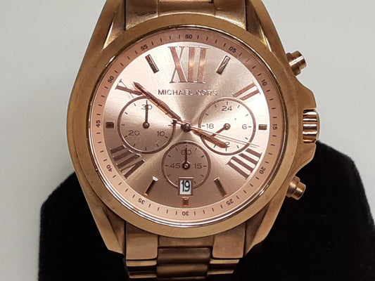 マイケルコース MICHAEL KORS ブラッドショー クロノグラフ レディース 腕時計 デイト MK5503 ピンク ローズ ゴールド SS GP アナログ クォーツ QZ ウォッチ Bradshaw 【中古】【送料無料】 ht5390