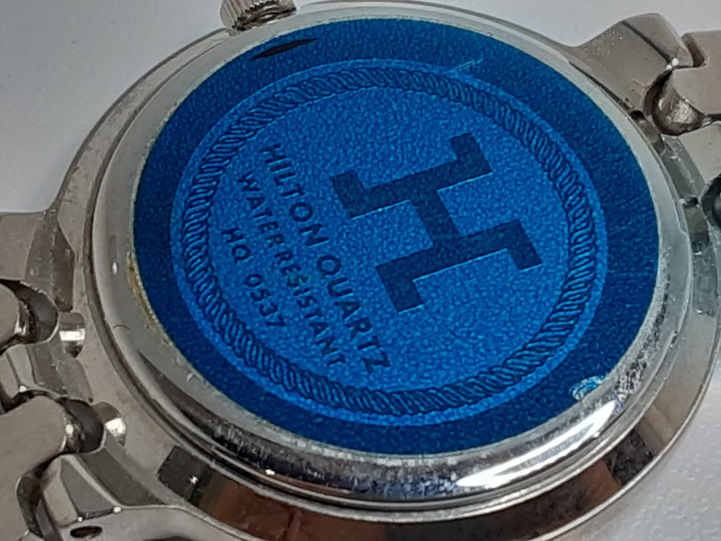 ヒルトン HILTON レディース 腕時計 デイト HQ0537 ラウンド 青 ブルー シルバー SS ブレス アナログ クォーツ QZ ウォッチ  【中古】【送料無料】 ht5392