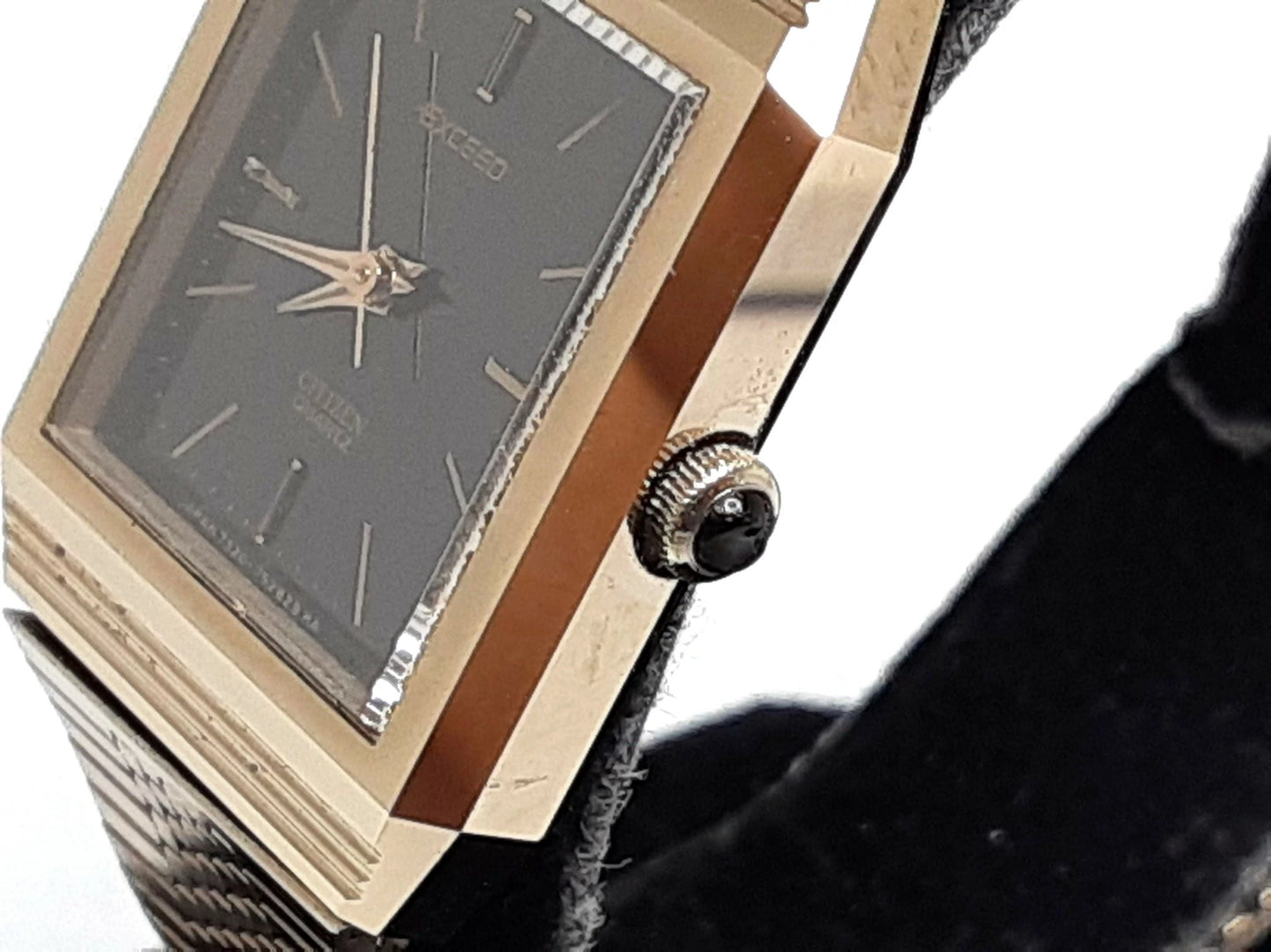 シチズン CITIZEN エクシード レディース 腕時計 4-751744 スクエア 黒 ブラック ブロンズ SS ブレス アナログ クォーツ QZ ウォッチ EXCEED 【中古】【送料無料】 ht5394