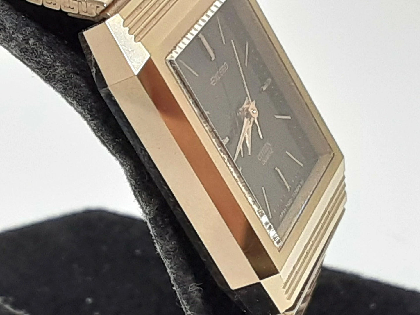 シチズン CITIZEN エクシード レディース 腕時計 4-751744 スクエア 黒 ブラック ブロンズ SS ブレス アナログ クォーツ QZ ウォッチ EXCEED 【中古】【送料無料】 ht5394