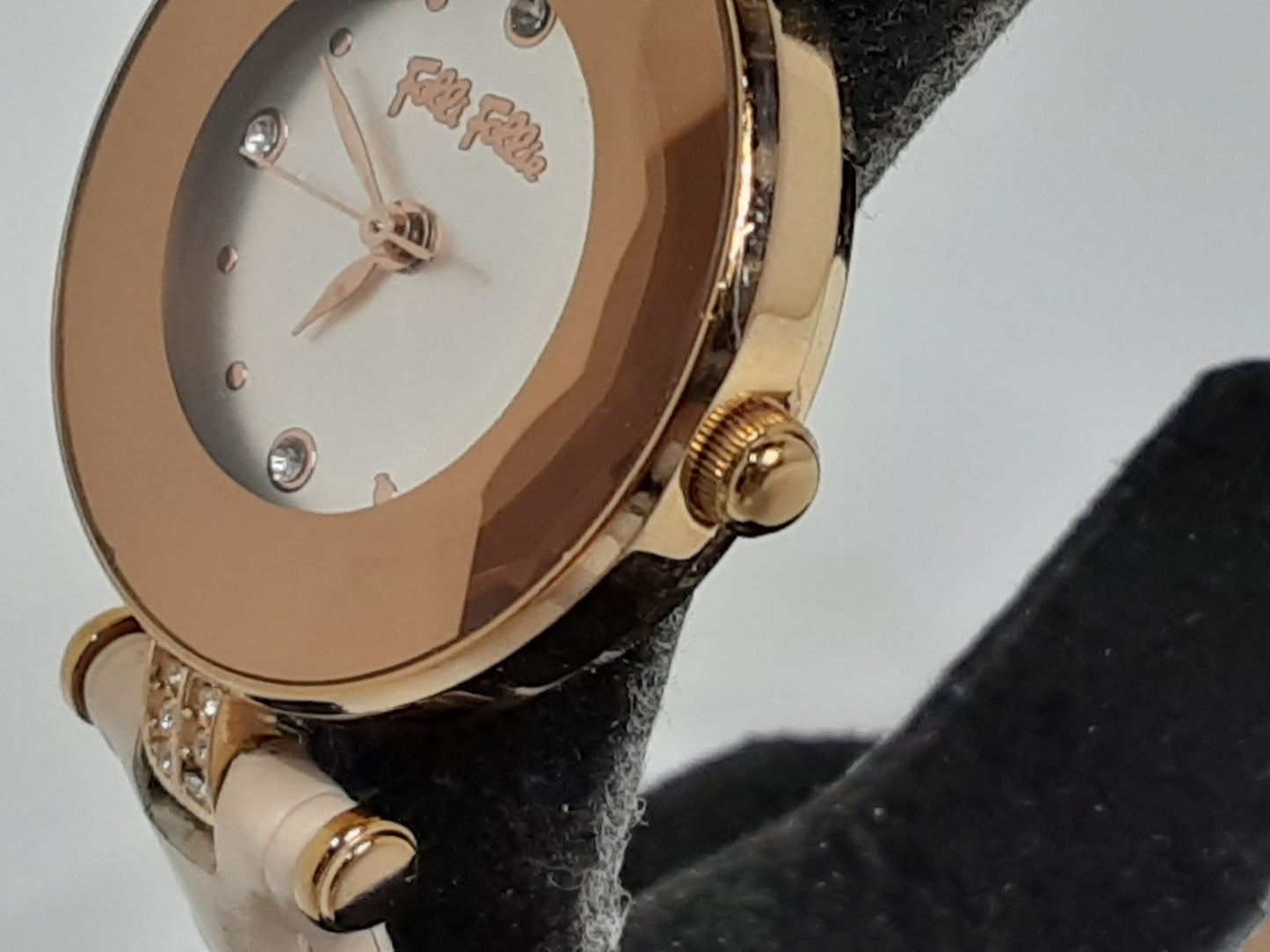フォリフォリ Folli Follie レディース 腕時計 WF18R047SS SS GP レザー ブレス アナログ クォーツ QZ ウォッチ 【中古】【送料無料】 ht5401