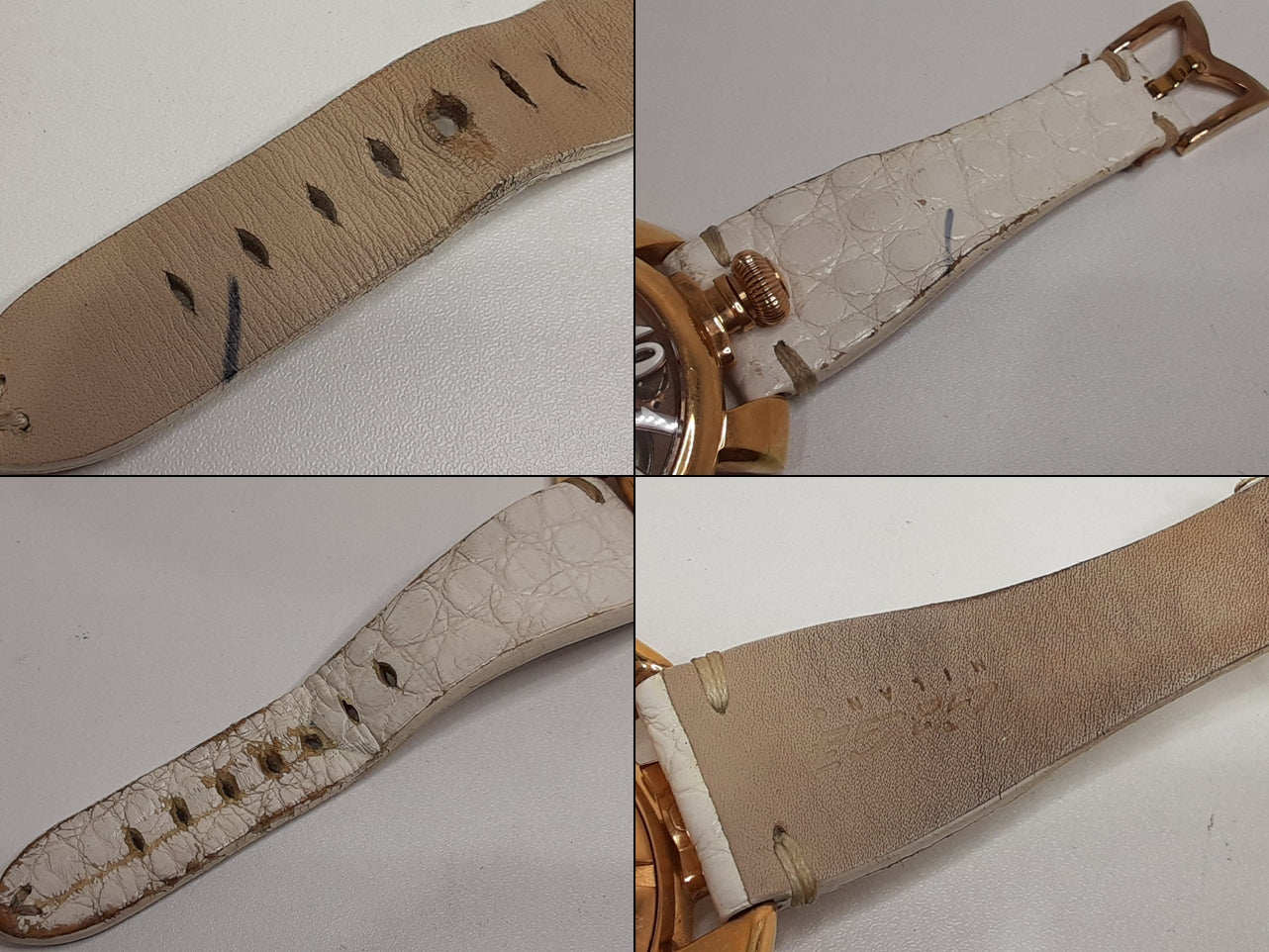 ガガミラノ GAGA MILANO マヌアーレ 48 MM 手巻き メンズ 腕時計 5311-01 スケルトン 白 ホワイト SS GP レザー ブレス アナログ ウォッチ  【中古】【送料無料】 ht5403