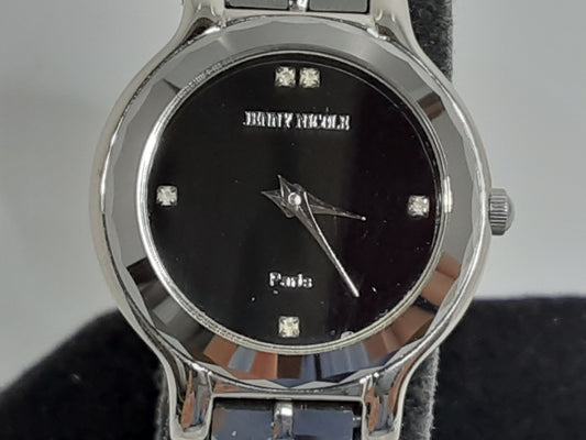 ジョニー ニコル JENNY NICOLE レディース 腕時計 V2009L 黒 ブラック シルバー SS タングステン ブレス アナログ クオーツ QZ ウォッチ  【中古】【送料無料】 ht5423