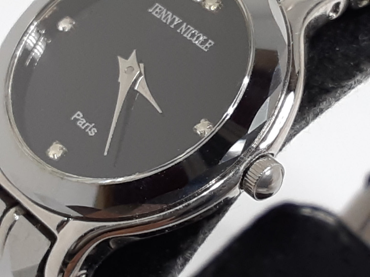 ジョニー ニコル JENNY NICOLE レディース 腕時計 V2009L 黒 ブラック シルバー SS タングステン ブレス アナログ クオーツ QZ ウォッチ  【中古】【送料無料】 ht5423