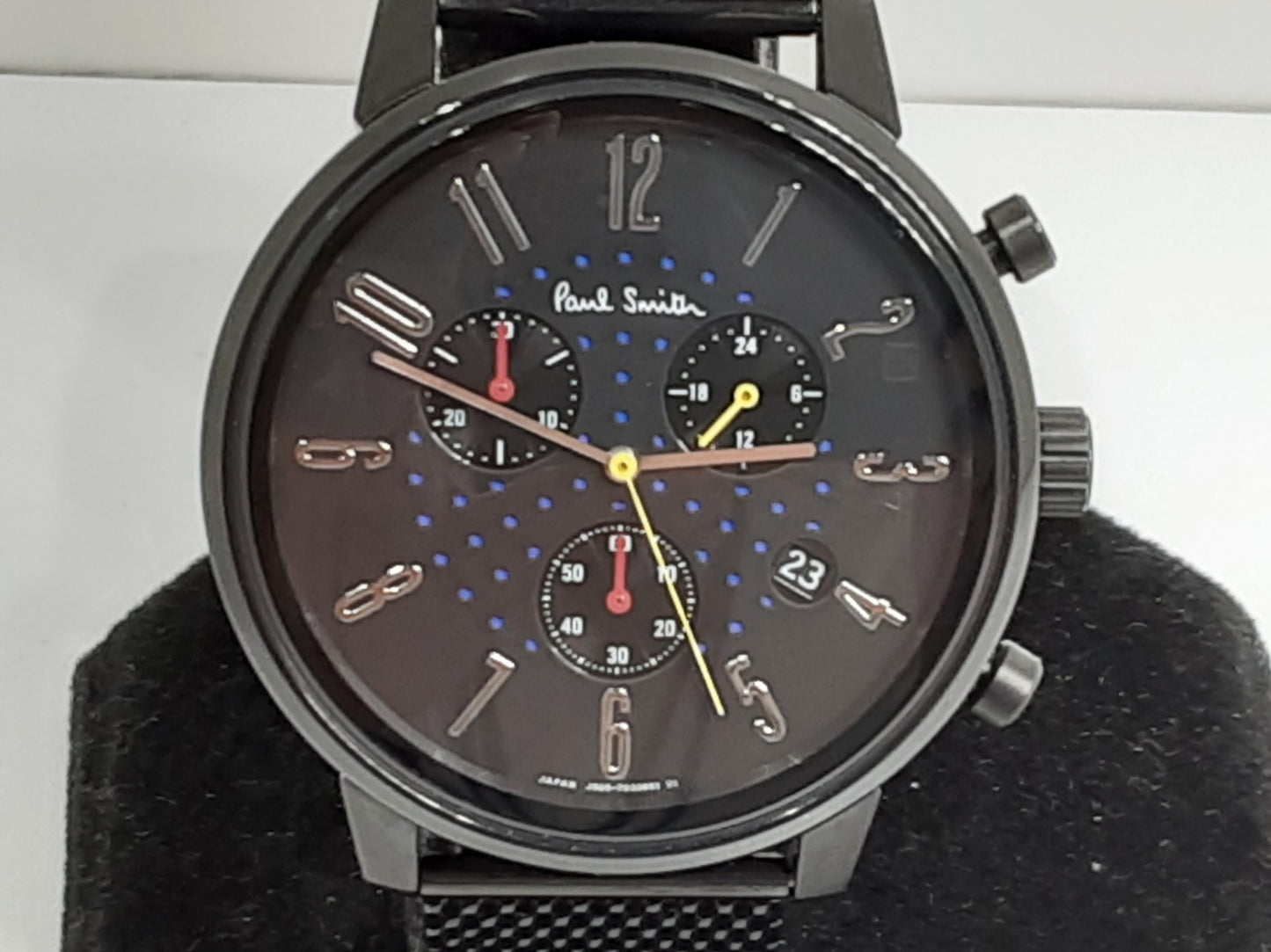 ポールスミス Paul Smith チャーチストリート クロノグラフ メンズ 腕時計 デイト J505-T021310 黒 ブラック SS メッシュ ブレス アナログ クォーツ QZ ウォッチ   【中古】【送料無料】 ht5425