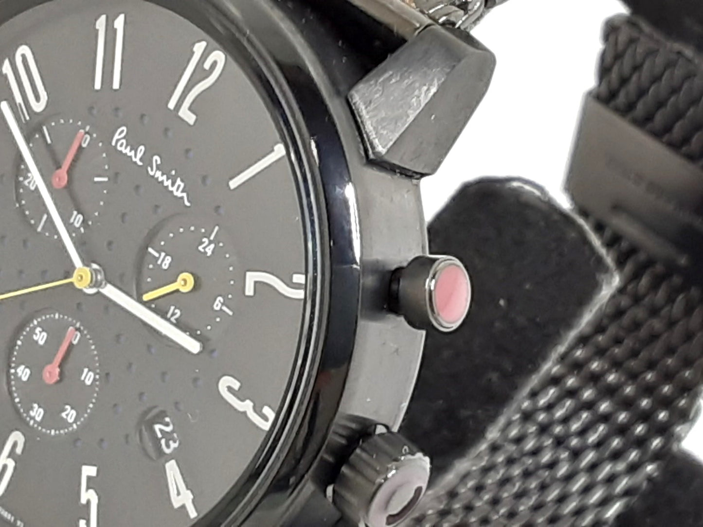 ポールスミス Paul Smith チャーチストリート クロノグラフ メンズ 腕時計 デイト J505-T021310 黒 ブラック SS メッシュ ブレス アナログ クォーツ QZ ウォッチ   【中古】【送料無料】 ht5425