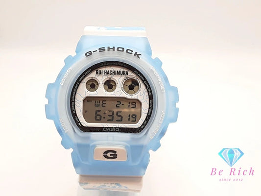 美品 カシオ CASIO G-SHOCK NBA 八村塁 選手 シグネチャー モデル メンズ 腕時計 DW-6900RH 水色 ライト ブルー  ホワイト 白 樹脂 SS デジタル クォーツ QZ ウォッチ Gショック ジーショック 【中古】【送料無料】 ht5432