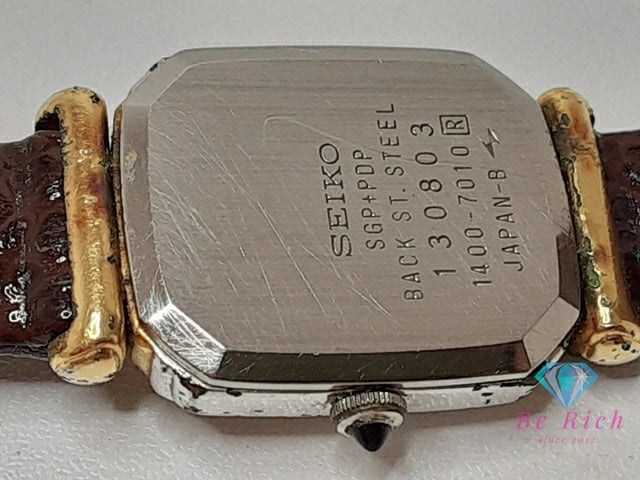 セイコー SEIKO エクセリーヌ レディース 腕時計 1400-7010 ゴールド ブラウン 茶 SS レザー ブレス アナログ クォーツ QZ ウォッチ EXELINE 【中古】【送料無料】 ht5457