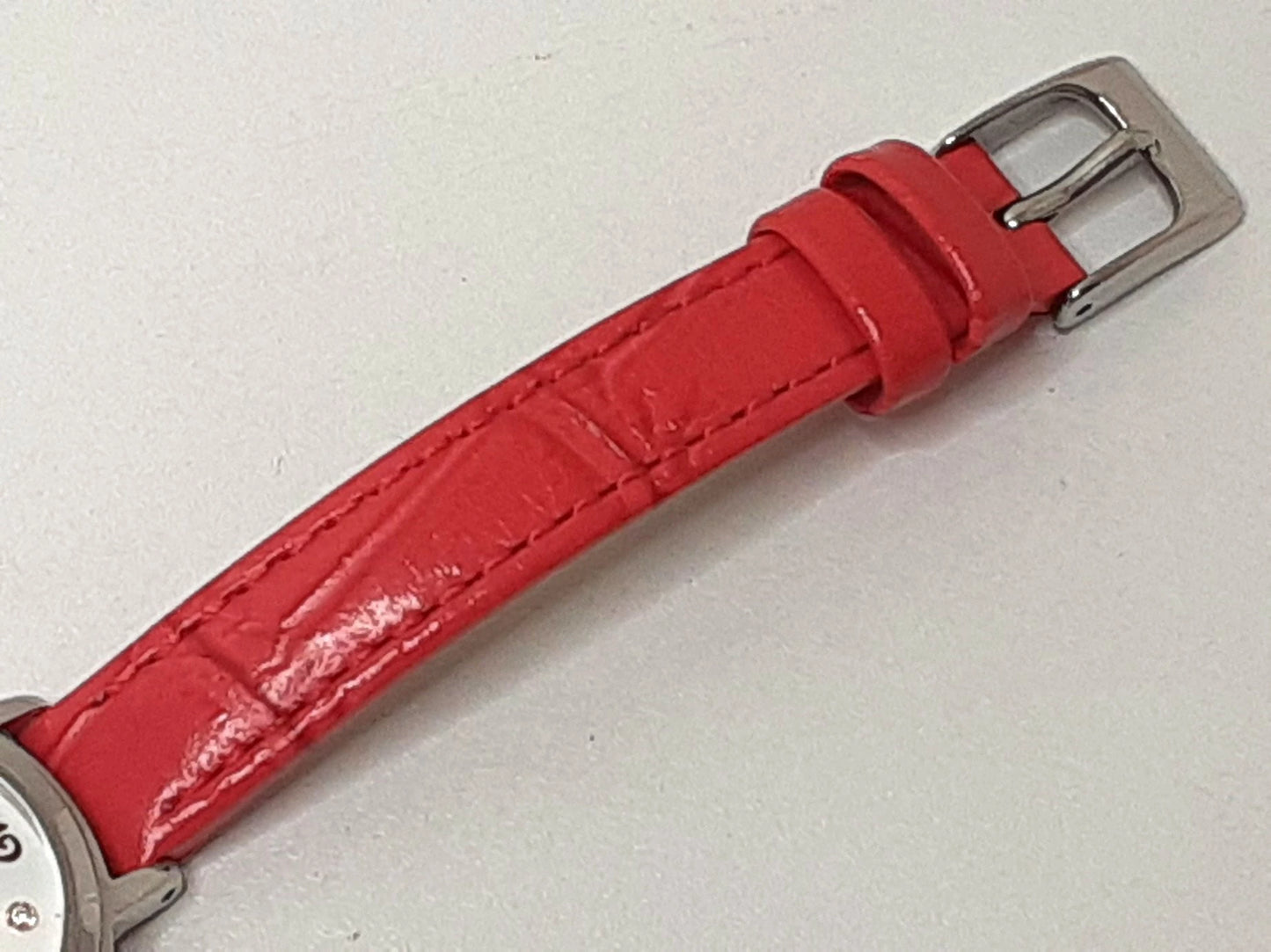 セイコー SEIKO アルバ アンジェーヌ レディース 腕時計 デイト VJ22-KPY0 ホワイト シルバー レッド 赤 SS レザー ブレス アナログ QZ ウォッチ ALBA ingenu  【中古】【送料無料】 ht5459