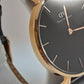 ダニエル ウェリントン Daniel Wellington クラシック ペティート シェフィールド 32MM レディース 腕時計 DW00100168 黒 ブラック SS レザー アナログ クォーツ QZ ウォッチ DW CLASSIC SHEFFIELD Petite BLACK 【中古】【送料無料】 ht5464