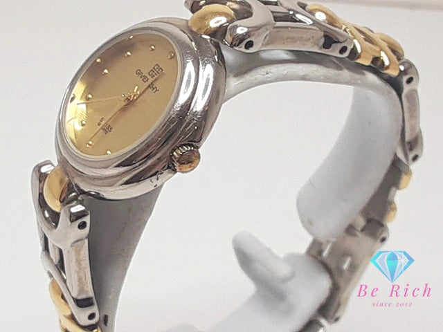 ジバンシィ GIVENCHY レディース 腕時計 D.A.L.90 ゴールド シルバー SS GP ブレス ロゴ アナログ クォーツ QZ ウォッチ 【中古】【送料無料】 ht5465