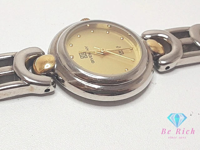 ジバンシィ GIVENCHY レディース 腕時計 D.A.L.90 ゴールド シルバー SS GP ブレス ロゴ アナログ クォーツ QZ ウォッチ 【中古】【送料無料】 ht5465