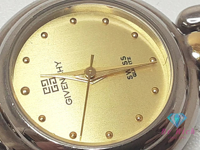 ジバンシィ GIVENCHY レディース 腕時計 D.A.L.90 ゴールド シルバー SS GP ブレス ロゴ アナログ クォーツ QZ ウォッチ 【中古】【送料無料】 ht5465
