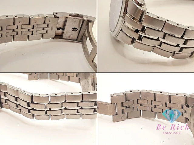 シチズン CITIZEN アテッサ エコ ドライブ 電波 ソーラー メンズ 腕時計 デイト H415-T008631 紺 ネイビー シルバー チタン チタニウム ブレス アナログ クォーツ QZ ウォッチ Eco Drive ATTESA  【中古】【送料無料】 ht5468