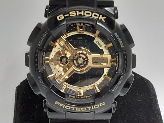 カシオ CASIO G-SHOCK メンズ 腕時計 GA-110GB 黒 ブラック ゴールド 樹脂 ブレス デジタル アナログ クォーツ QZ ウォッチ Gショック ジーショック Black × Gold Series 【中古】【送料無料】ht5474