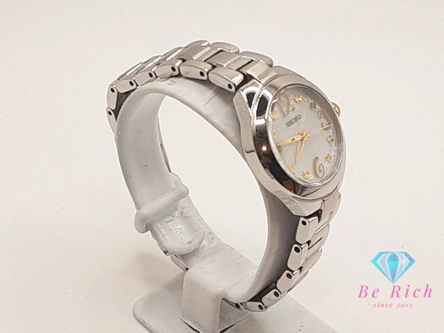 セイコー SEIKO ソーラー レディース 腕時計 V111-0CC0 白 ホワイト シルバー SS ブレス アナログ クオーツ QZ ウォッチ 【中古】【送料無料】 ht5483