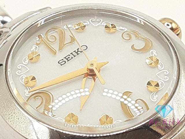セイコー SEIKO ソーラー レディース 腕時計 V111-0CC0 白 ホワイト シルバー SS ブレス アナログ クオーツ QZ ウォッチ 【中古】【送料無料】 ht5483