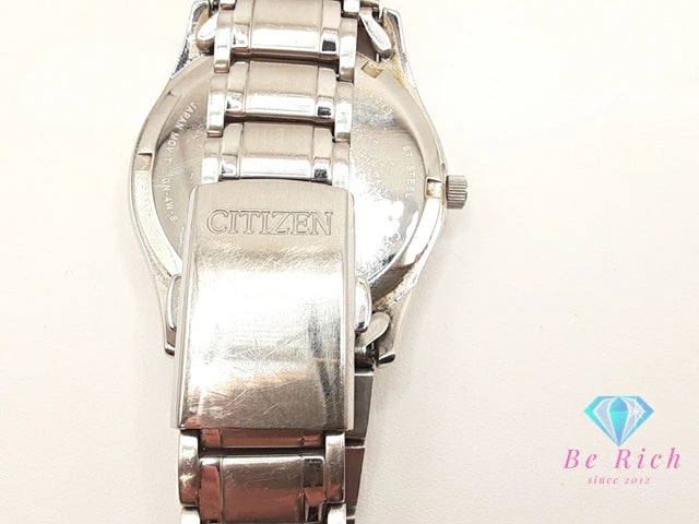 シチズン CITIZEN エコ ドライブ メンズ 腕時計 デイデイト E101-S053412 ソーラー 黒 ブラック シルバー SS ブレス アナログ クォーツ QZ ウォッチ Eco Drive  【中古】【送料無料】 ht5458