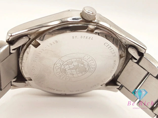 シチズン CITIZEN エコ ドライブ メンズ 腕時計 デイデイト E101-S053412 ソーラー 黒 ブラック シルバー SS ブレス アナログ クォーツ QZ ウォッチ Eco Drive  【中古】【送料無料】 ht5458