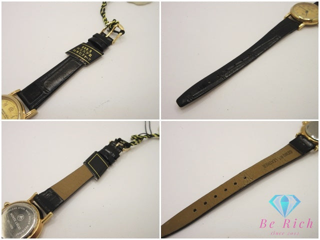モンテ セリオ MONTE CELIO FINE GOLD 999.9 金張り ゴールド 文字盤 MC-1005 レディース 腕時計 ラウンド SS GP レザー ブレス アナログ クォーツ QZ ウォッチ  【中古】【送料無料】 ht5503