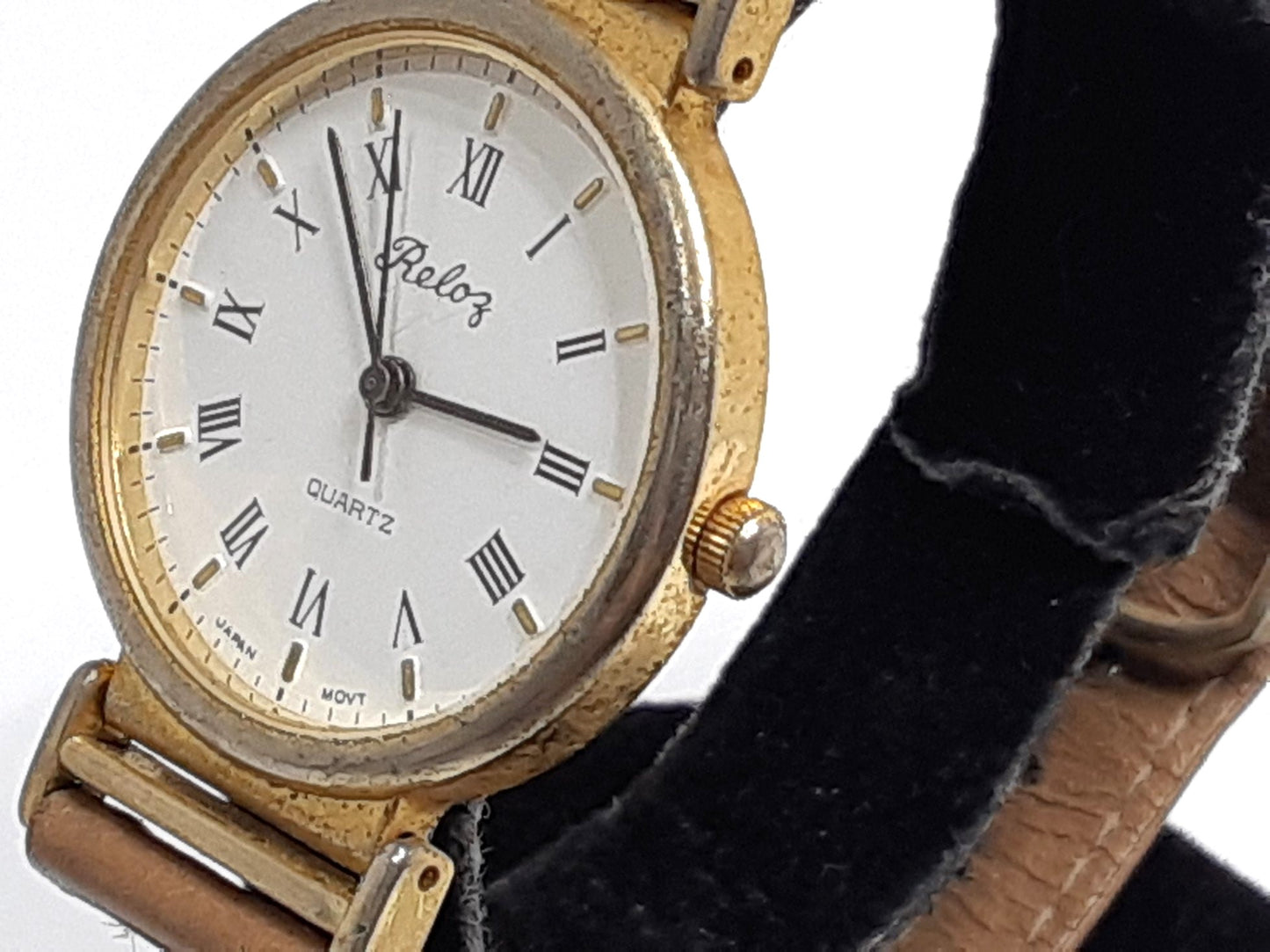 レロー RELOJ レディース 腕時計 白 ホワイト ベージュ SS 合成皮革 ブレス アナログ クォーツ QZ ウォッチ  【中古】【送料無料】 ht5510