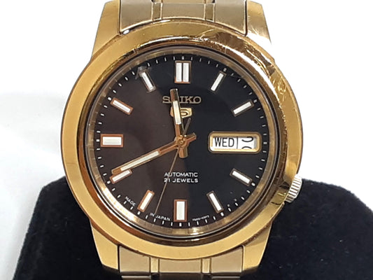 セイコー SEIKO ファイブ 5 SNKK22 7S26-02W0 自動巻き メンズ 腕時計 デイデイト 黒 ブラック ゴールド SS GP ブレス アナログ オートマ AT ウォッチ FIVE ヴィンテージ アンティーク 【中古】【送料無料】 ht5516