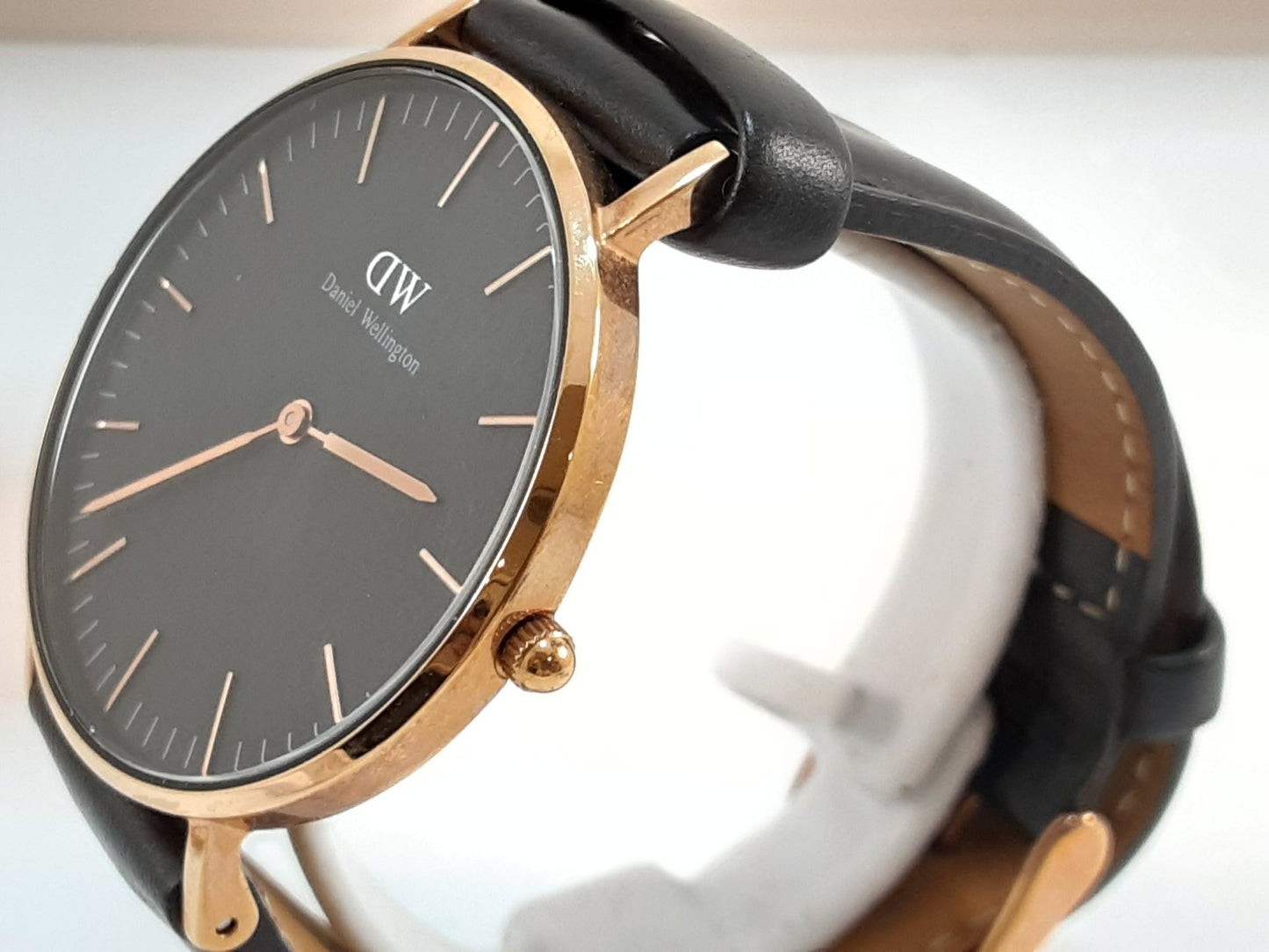 ダニエル ウェリントン Daniel Wellington 36mm ユニセックス 腕時計 B36R15 黒 ブラック SS レザー アナログ クォーツ QZ ウォッチ DW ボーイズ メンズ レディース 【中古】【送料無料】 ht5518