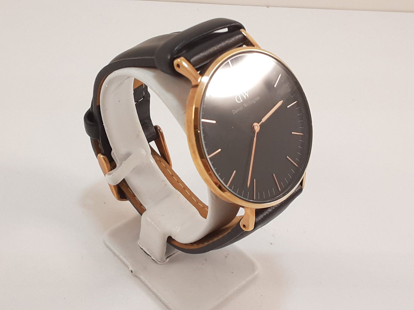 ダニエル ウェリントン Daniel Wellington 36mm ユニセックス 腕時計 B36R15 黒 ブラック SS レザー アナログ クォーツ QZ ウォッチ DW ボーイズ メンズ レディース 【中古】【送料無料】 ht5518