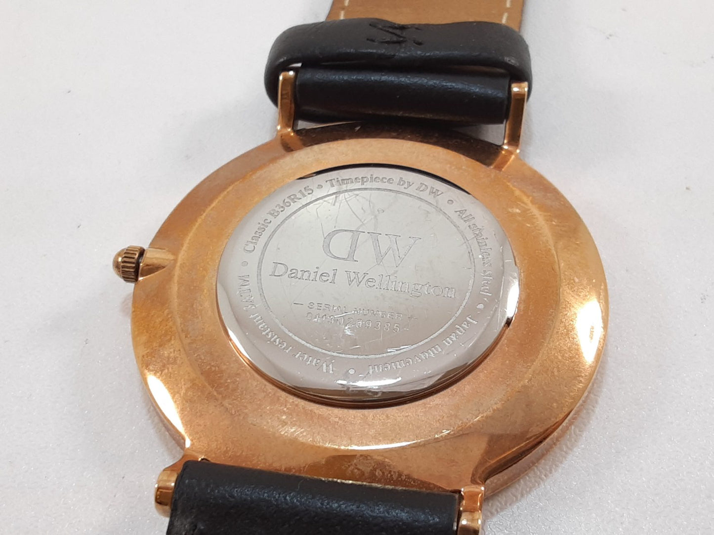 ダニエル ウェリントン Daniel Wellington 36mm ユニセックス 腕時計 B36R15 黒 ブラック SS レザー アナログ クォーツ QZ ウォッチ DW ボーイズ メンズ レディース 【中古】【送料無料】 ht5518