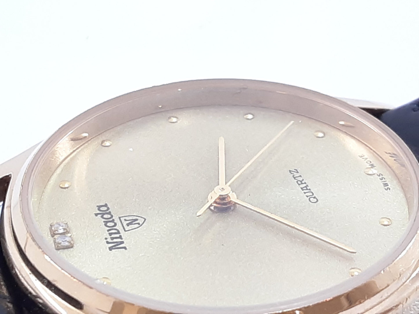 ニバダ Nivada ユニセックス ボーイズ 腕時計 N-94091M ゴールド ブラック 黒 SS レザー ブレス アナログ クォーツ QZ ウォッチ メンズ レディース 【中古】【送料無料】 ht5523