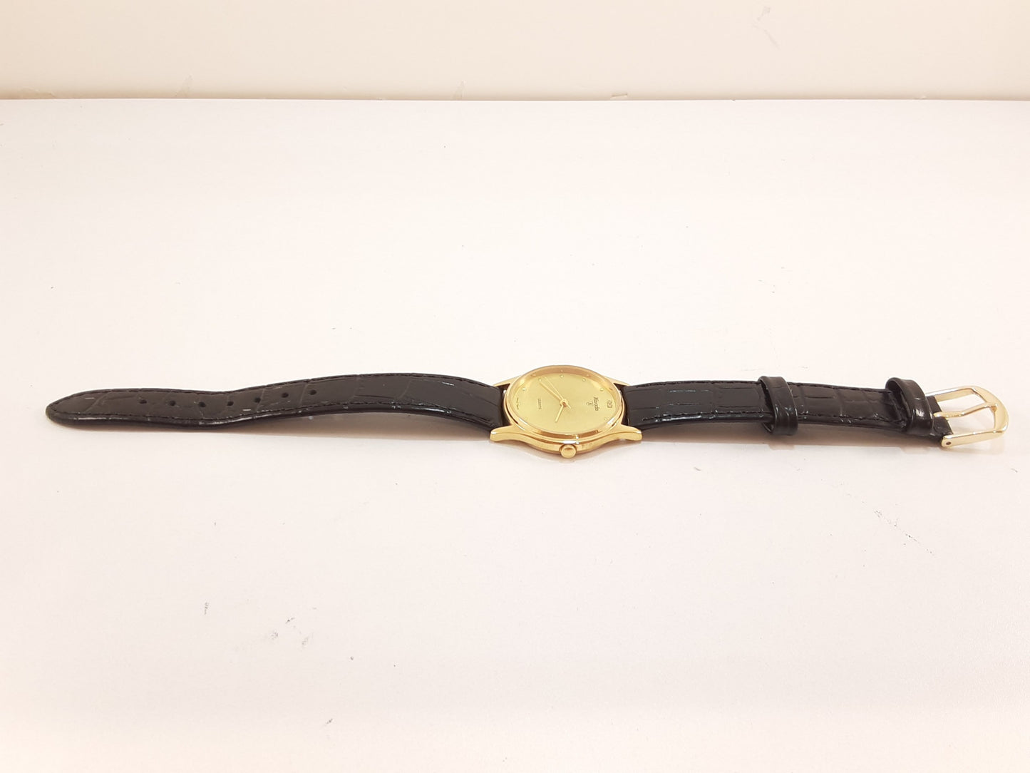 ニバダ Nivada ユニセックス ボーイズ 腕時計 N-94091M ゴールド ブラック 黒 SS レザー ブレス アナログ クォーツ QZ ウォッチ メンズ レディース 【中古】【送料無料】 ht5523