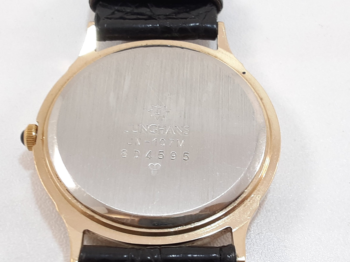 ユンハンス JUNGHANS ノブレス メンズ 腕時計 JN-107M 茶 ブラウン ブラック 黒 SS レザー ブレス アナログ クォーツ QZ ウォッチ NOBLESSE  【中古】【送料無料】 ht5527