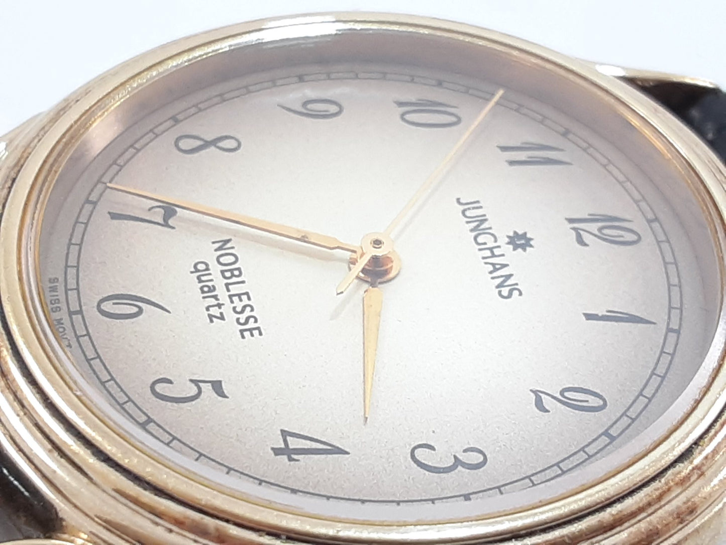 ユンハンス JUNGHANS ノブレス メンズ 腕時計 JN-107M 茶 ブラウン ブラック 黒 SS レザー ブレス アナログ クォーツ QZ ウォッチ NOBLESSE  【中古】【送料無料】 ht5527