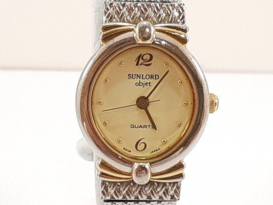 サンロード SUNLORD レディース 腕時計 S2116 アイボリー シルバー SS アナログ クォーツ QZ ウォッチ 【中古】【送料無料】 ht5543