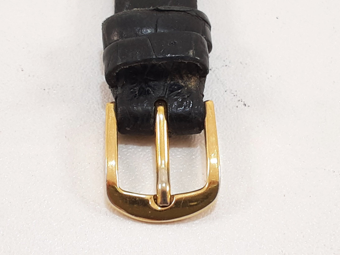 Kits レディース 腕時計 LG-0875 スクエア アイボリー ブラック 黒 SS レザー アナログ クォーツ QZ ウォッチ 【中古】【送料無料】 ht5545