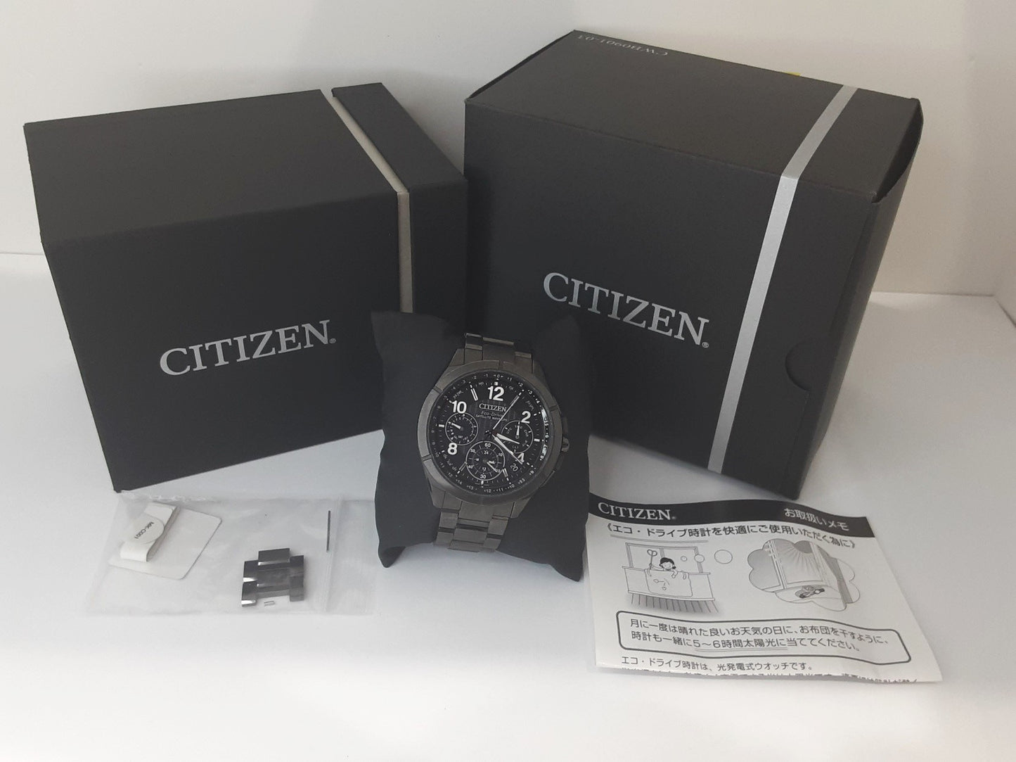 シチズン CITIZEN アテッサ エコ ドライブ GPS クロノグラフ メンズ 腕時計 デイト CC9075-52F F900-T023525 黒 チタニウム アナログ クォーツ QZ ウォッチ    【中古】【送料無料】 ht5546