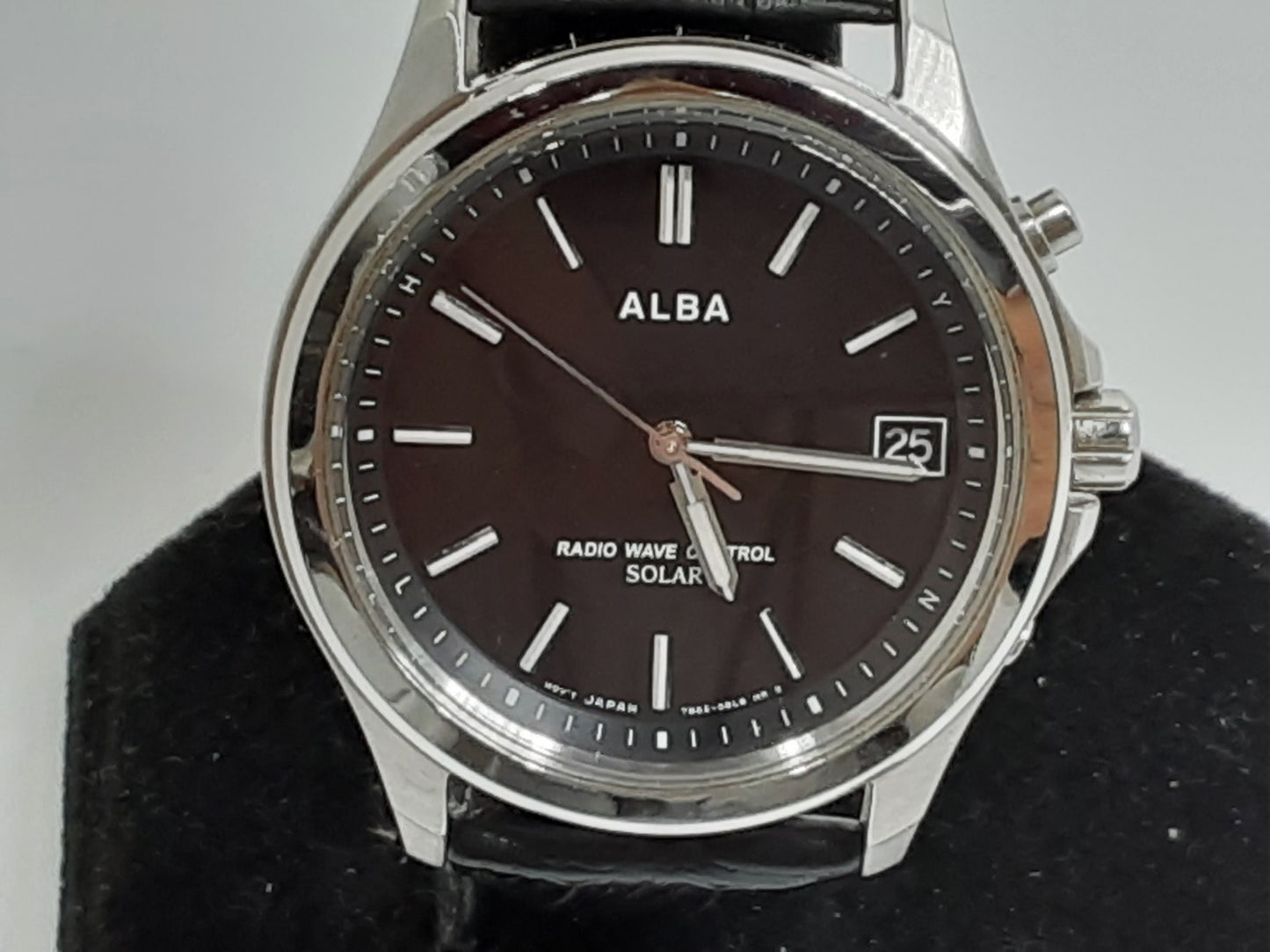 セイコー SEIKO アルバ ソーラー 電波 メンズ 腕時計 デイト 7B52-0AT0 黒 ブラック シルバー SS ブレス アナログ クォーツ QZ  ウォッチ ALBA 【中古】【送料無料】 ht5548