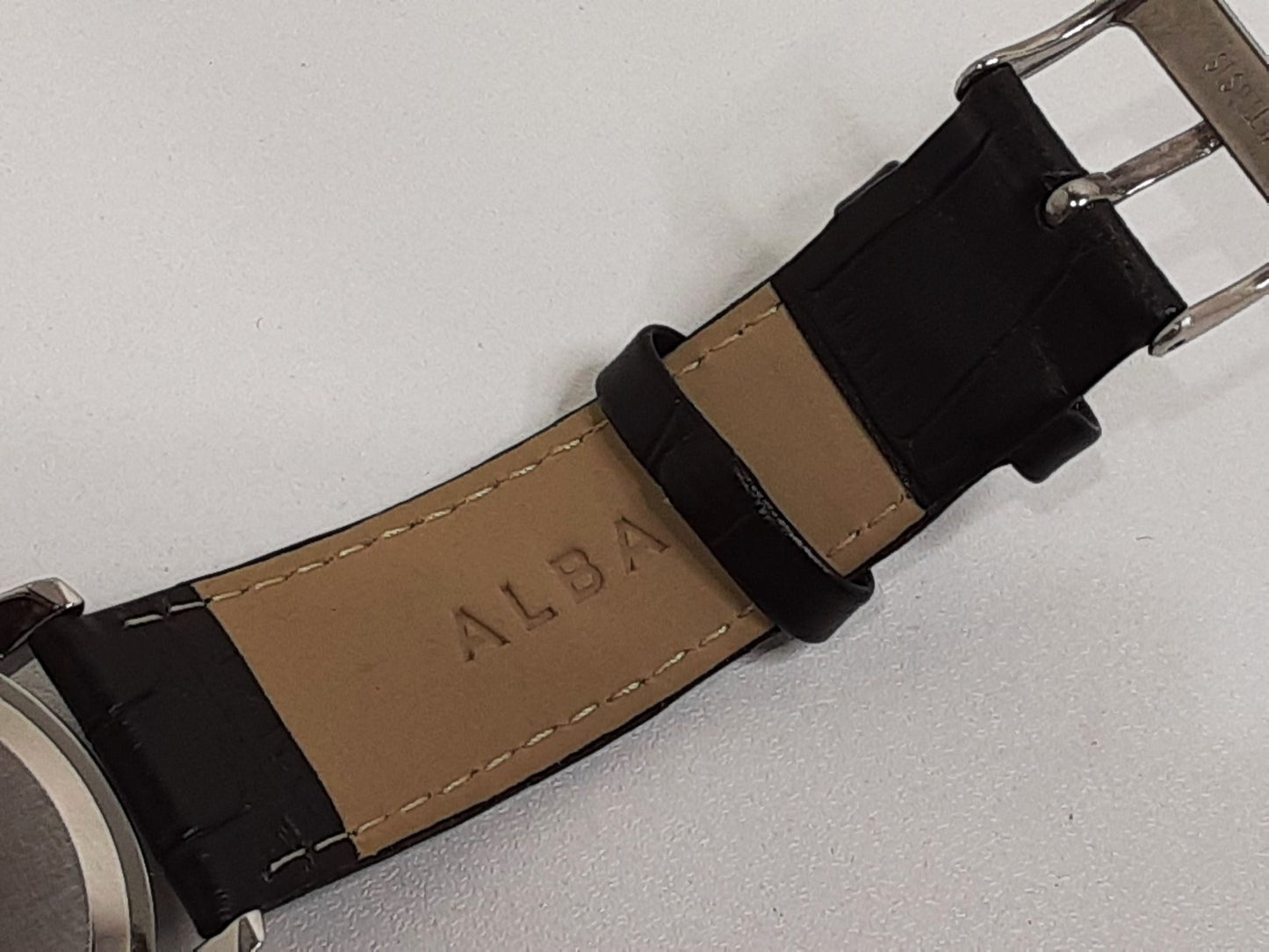 セイコー SEIKO アルバ ソーラー 電波 メンズ 腕時計 デイト 7B52-0AT0 黒 ブラック シルバー SS ブレス アナログ クォーツ QZ  ウォッチ ALBA 【中古】【送料無料】 ht5548