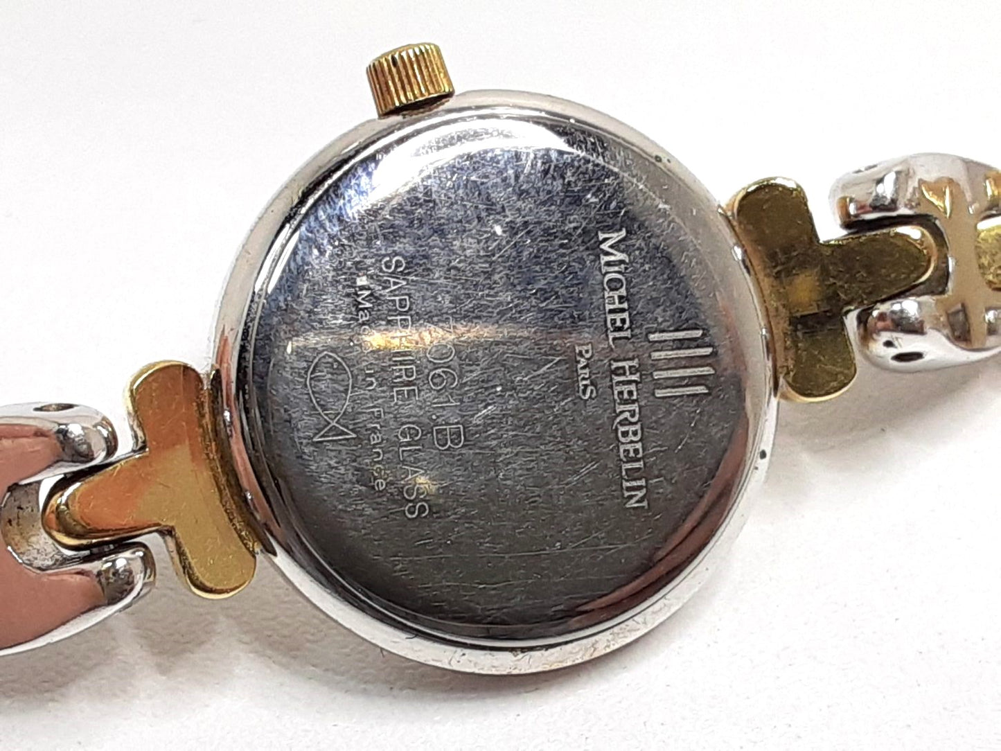 ミッシェル エルブラン MICHEL HERBELIN レディース 腕時計 白 ホワイト シルバー ゴールド SS GP ブレス アナログ クォーツ QZ ウォッチ 【中古】【送料無料】 ht5551