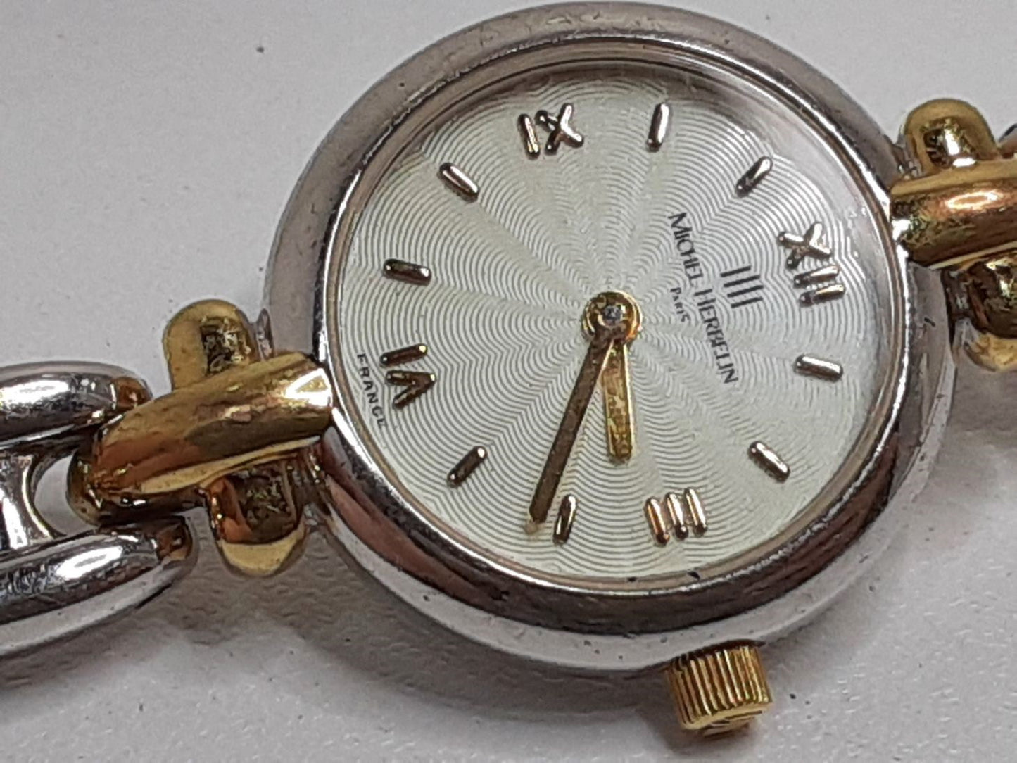 ミッシェル エルブラン MICHEL HERBELIN レディース 腕時計 白 ホワイト シルバー ゴールド SS GP ブレス アナログ クォーツ QZ ウォッチ 【中古】【送料無料】 ht5551